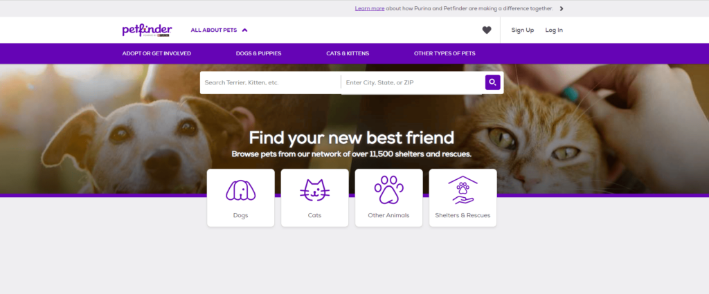 sites like petfinder